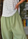 Arbi Gingham Shirring Bandeau Jumpsuit Soft Olive